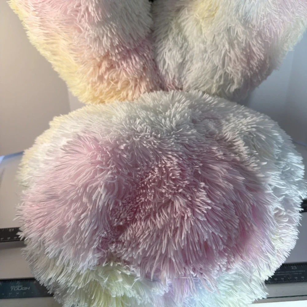 Dog Bed Pet Dog Cat Plush Warm Soft Calming Bed Thick Fluffy Rainbow Donut